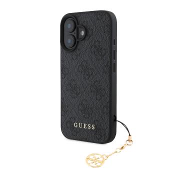 GUESS 4G Kryt s príveskom Apple iPhone 16 šedý