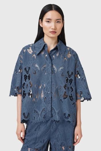 Košeľa AllSaints CHARLI voľný strih, s klasickým golierom, W098PC