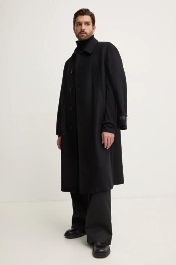 Vlnený kabát MM6 Maison Margiela čierna farba, prechodný, SH2AA0008.S52207