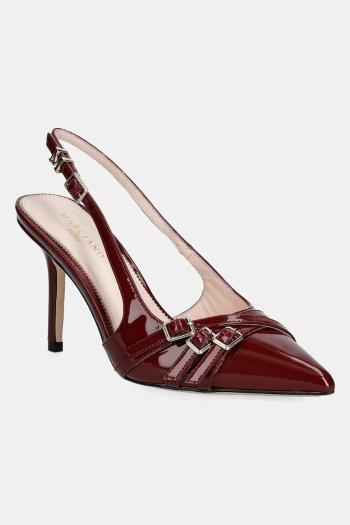 Kožené lodičky Guess SLING BACK BUCKLE S červená farba, 5GGZ31 7231A