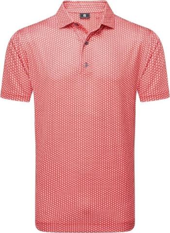 Footjoy Houndstooth Geo Lisle Mens Hibiscus 2XL Polo košeľa