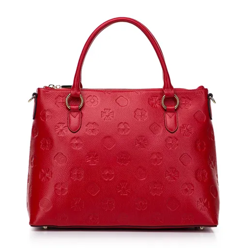 Veľký kožený kufrík s monogramom čierny