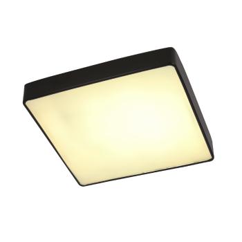 Stropné svietidlo Quattro, štvorcové stropné svietidlo, čierne, 35x35, 18W LED, biele tienidlo 4000K