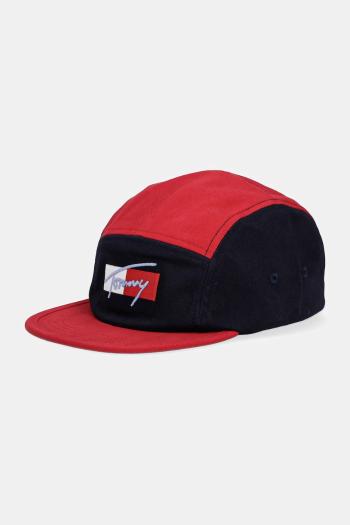 Detská bavlnená šiltovka Tommy Hilfiger tmavomodrá farba, jednofarebná, AU0AU01982