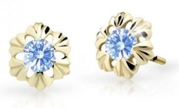 Cutie Jewellery Zlaté detské náušnice C2213-30-X-1 svetlo modrá