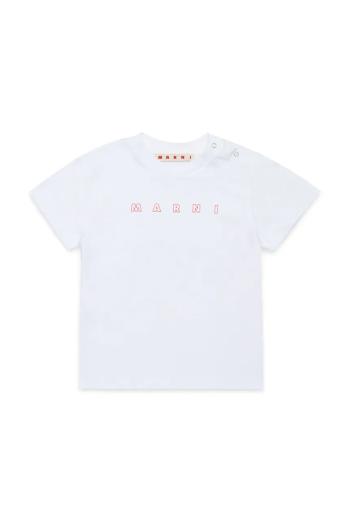 Detské bavlnené tričko Marni MT276B T-SHIRT biela farba, s potlačou, M01438