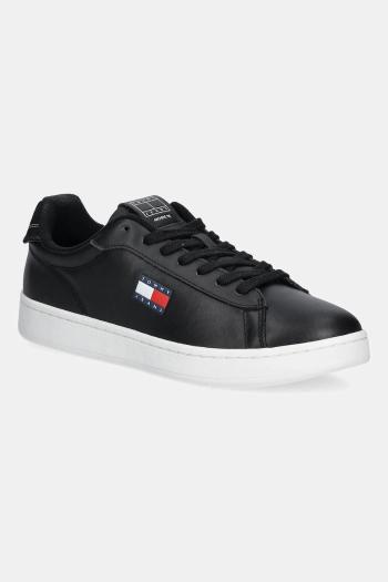 Kožené tenisky Tommy Jeans ARCHIVE '98 čierna farba, EM0EM01596