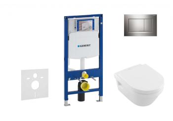GEBERIT - Duofix Set predstenovej inštalácie, klozetu a dosky Villeroy & Boch, tlačidla Sigma30, DirectFlush, SoftClose, CeramicPlus, chróm 111.300.00.5 NB6