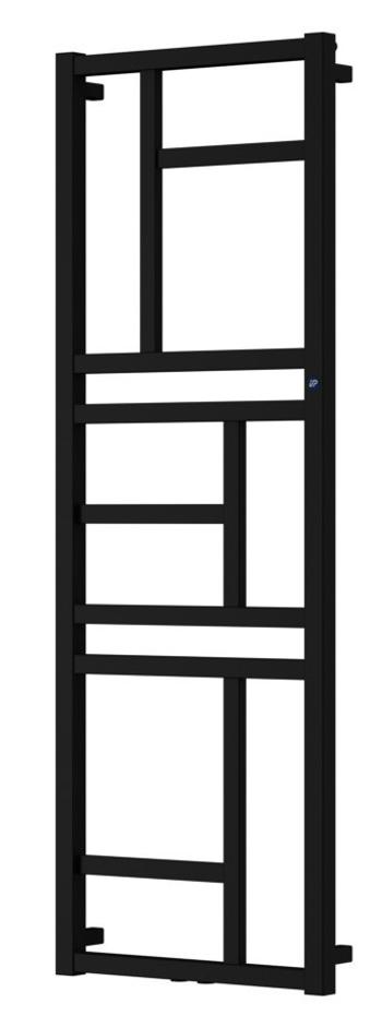 Instalprojekt - Kúpeľňový radiátor MONDRIAN - Farba radiátora - Čierna, Pripojenie radiátora - Stredové 50 mm, Rozmer radiátora - 400 x 1140 mm, výkon 378 W RADMON401131SP