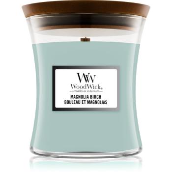 Woodwick Magnolia Birch vonná sviečka s dreveným knotom 275 g