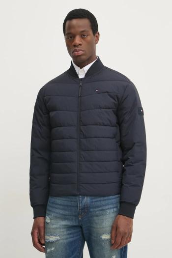 Bunda Tommy Hilfiger pánska, tmavomodrá farba, prechodná, MW0MW37640