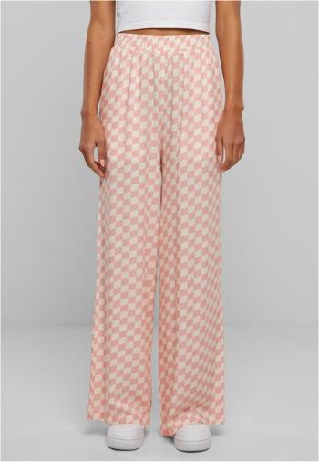 Urban Classics Ladies Viscose Resort Pants lemonadepinkcheck