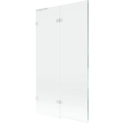 MEXEN/S - Lunar L vaňová zástena 2-krídlová ľavá 100 x 150, transparent, biela 897L-100-100-20-00-L
