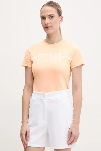 Bavlnené tričko Guess dámske, oranžová farba, V5GI03 I3Z14