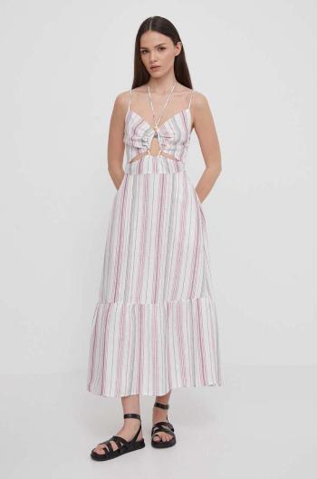 Šaty lněné Pepe Jeans DIANA midi, PL953496