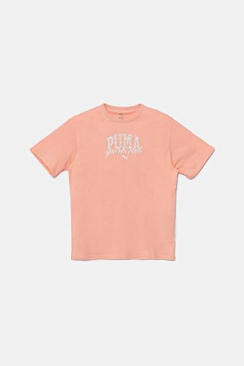 Detské bavlnené tričko Puma CLASS Tee II G oranžová farba, 685828