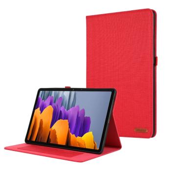 FABRIC Zaklápací kryt pre Samsung Galaxy Tab S9 FE / Tab S10 FE červený