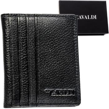 Czarne etui na karty ze skóry naturalnej z systemem RFID - 4U Cavaldi