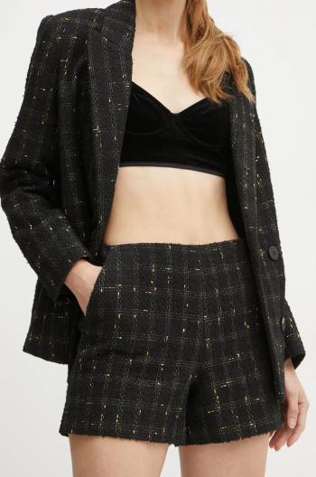 Šortky Twinset dámske, čierna farba, vzorované, vysoký pás, 242TT2152