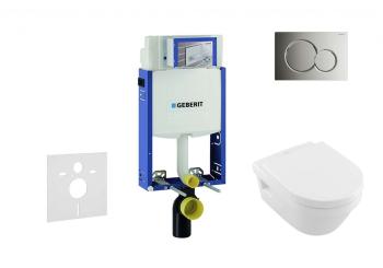 GEBERIT - Kombifix Modul na závesné WC s tlačidlom Sigma01, lesklý chróm + Villeroy Boch - WC a dosky, DirectFlush, SoftClose, CeramicPlus 110.302.00.5 NB2