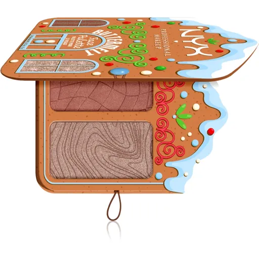 NYX Professional Makeup Gingerbaddie Land Buttermelt paletka rozjasňovačov a líceniek odtieň Deep 1 ks