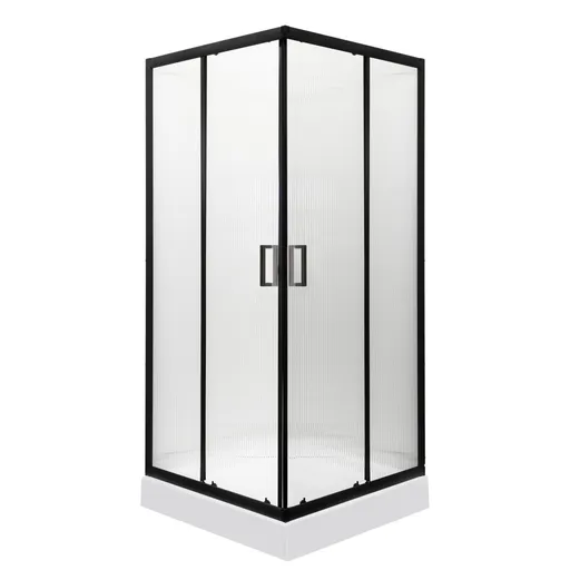 KERRA - Sprchovací kút s vaničkou Soho SQ 80 (čierny) 5907548118806