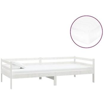 Shumee váľanda s matracom 90×200 cm biela masívne borové drevo, 3083560