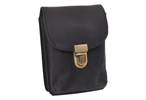 Kožené puzdro na opasok čierne 250114