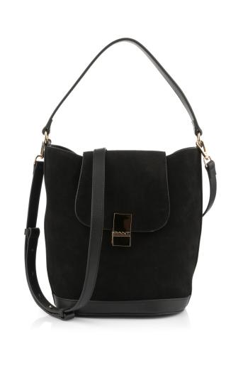 KABELKA GANT BUCKET SUEDE BAG BLACK