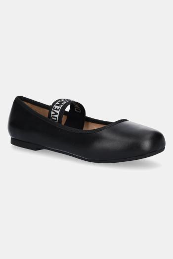 Kožené balerínky Love Moschino čierna farba, JA11071G0MIE0000