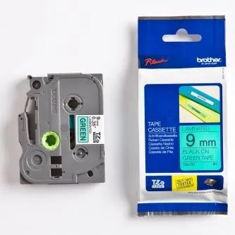 Brother TZ-721 / TZe-721, 9mm x 8m, čierna tlač / zelený podklad, originálna páska