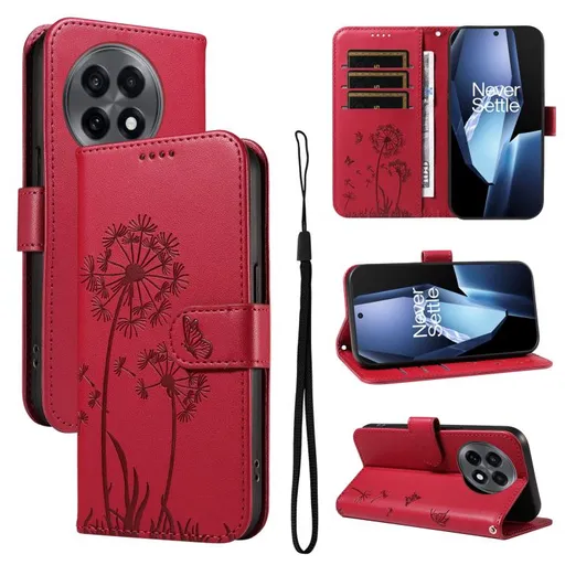 ART DANDELION Peňaženkové puzdro pre OnePlus 13R 5G červené