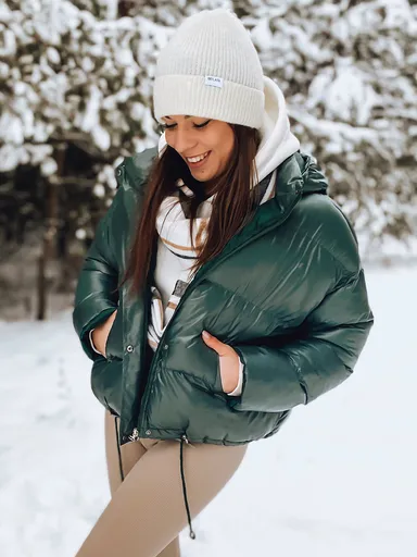 Zelená prešívaná bunda