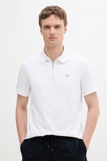 Polo tričko Karl Lagerfeld pánske, biela farba, s nášivkou, 552221.745020