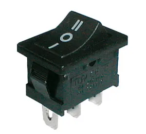 Prepínač kolískový     3pol./3pin  ON-OFF-ON 250V/6A čierny