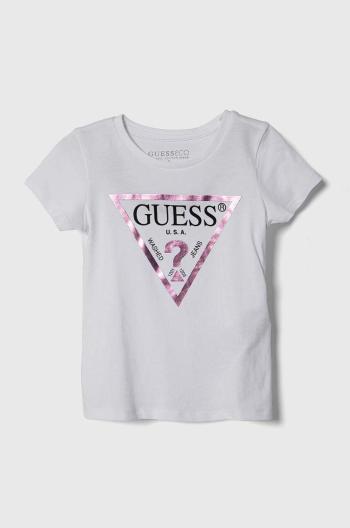 Detské bavlnené tričko Guess biela farba, K73I56 K8HM0