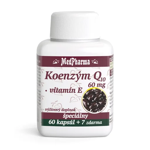 MedPharma KOENZÝM Q10 60 mg + Vitamín E kapsule 60+7 zadarmo
