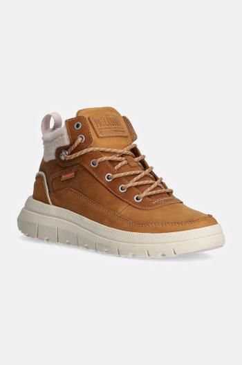 Semišové tenisky Palladium PALLAFLEX CUFF WARM hnedá farba, 94339-252-M