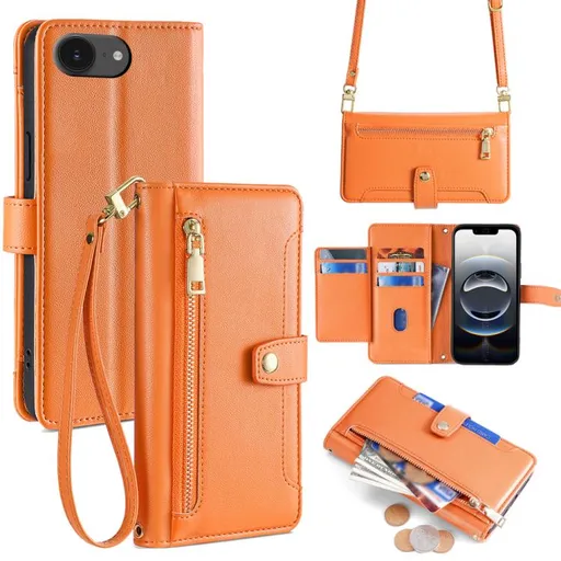 PASTEL Peňaženkové puzdro pre Apple iPhone 16e oranžové