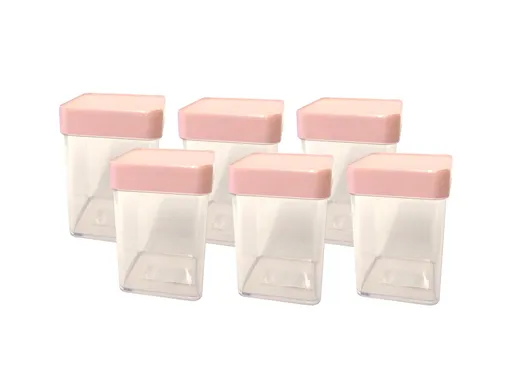 PETRA PLAST - Sada dóz 6ks umelá hmota, 150ml 5,5x8x5,5cm, rôzne farby