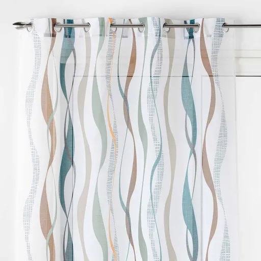 Záclona s pestrofarebnou potlačou vlniek