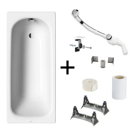 Kaldewei Saniform Plus kompletná sada obdĺžniková vaňa 170x70 cm smaltovaná oceľ ľavá aj pravá s montážnou sadou KALDEWEISET2