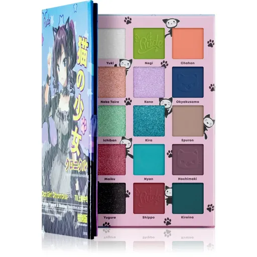 Rude Cosmetics Manga Collection Pigments & Shadows Palette paletka očných tieňov odtieň Cat Girl Chronicles 22 g