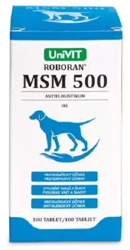Roboran MSM 500 analgetikum pre psy 100tbl