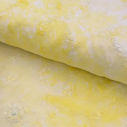 Bavlnená látka EMBROIDERY Tie-Dye yellow