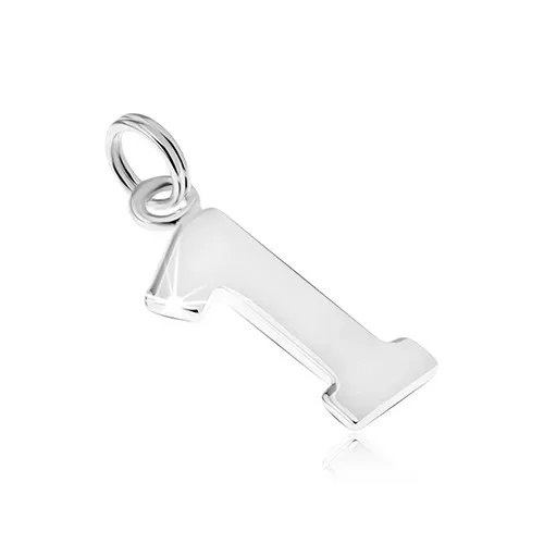 Prívesok zo striebra 925, lesklý, hladký povrch, číslica "1"