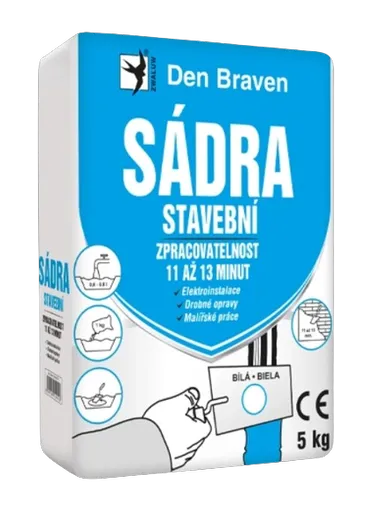 DEN BRAVEN - Stavebná sadra biela 1 kg