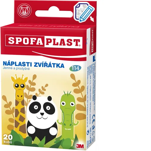 3M™ SPOFAPLAST 114 Detské náplaste zvieratká 20 kusov