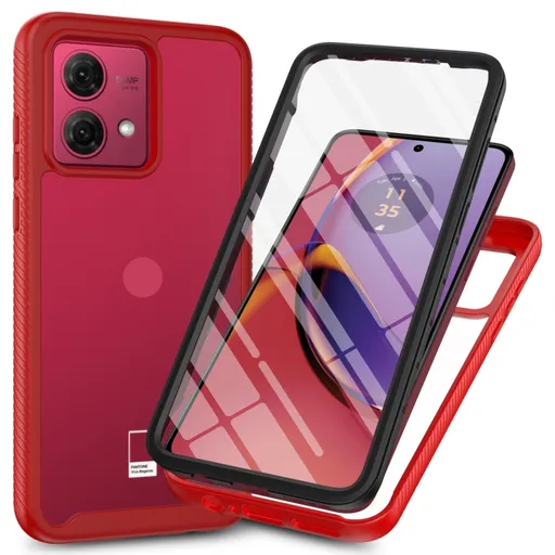 DUAL Obojstranný kryt s fóliou Motorola Moto G84 5G červený