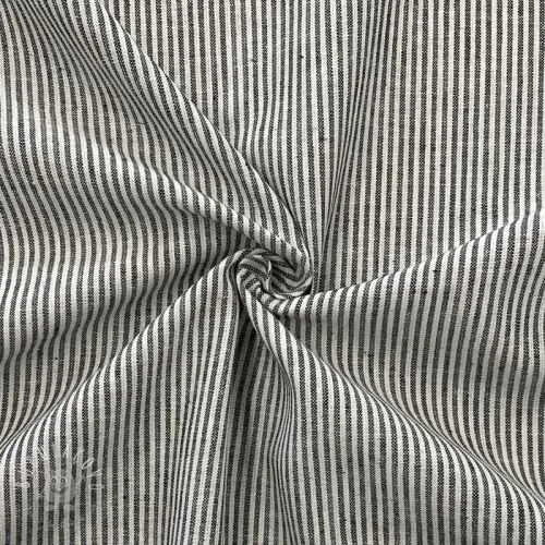 Ľan s bavlnou Lira medium stripe black